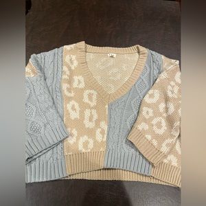 Cute Two Print Sweater